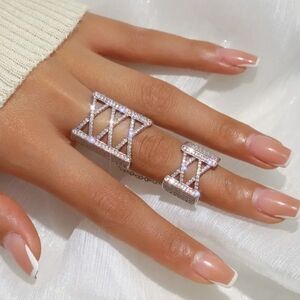 White Gold Double Corset Ring